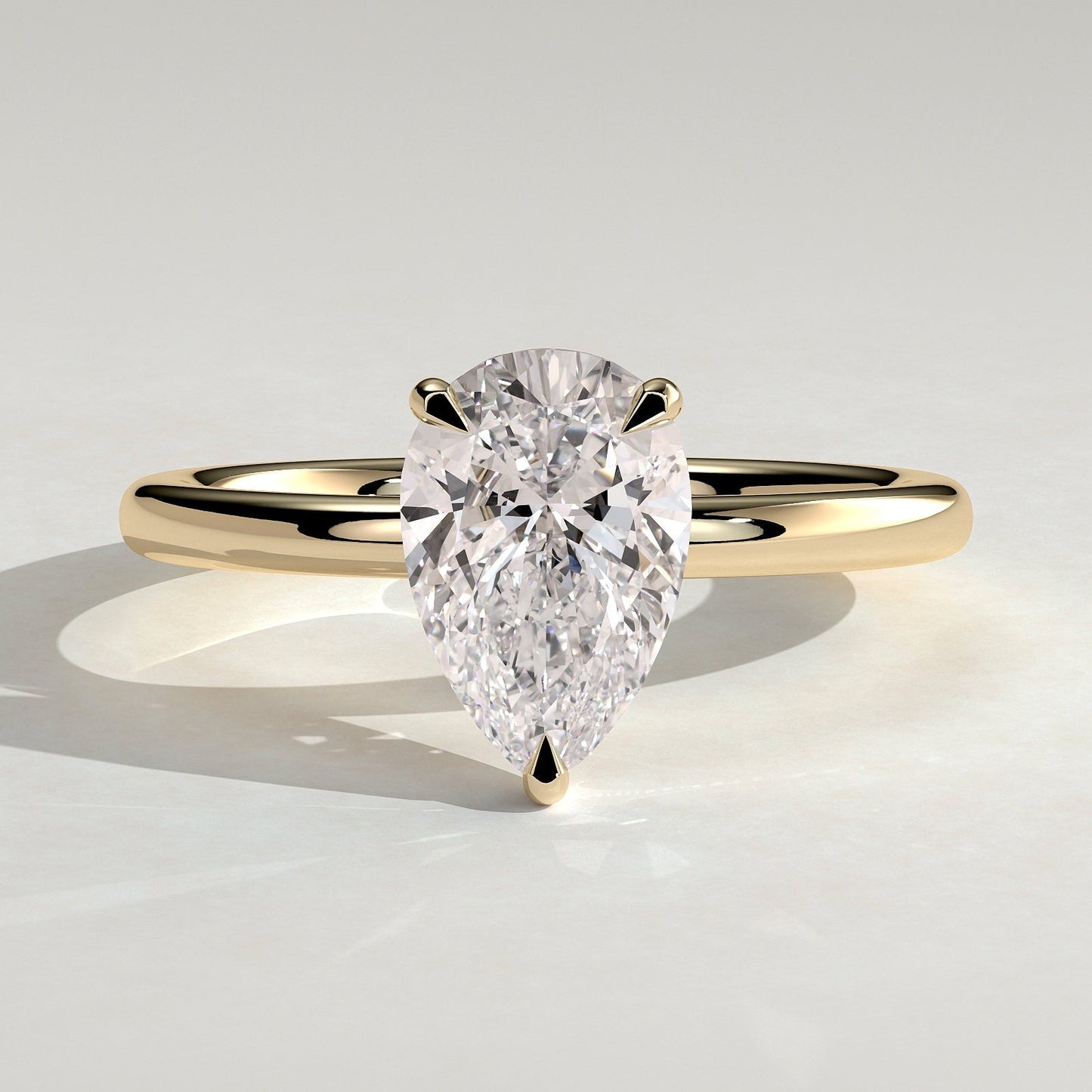 2 CT Pear Solitaire Moissanite Engagement Ring