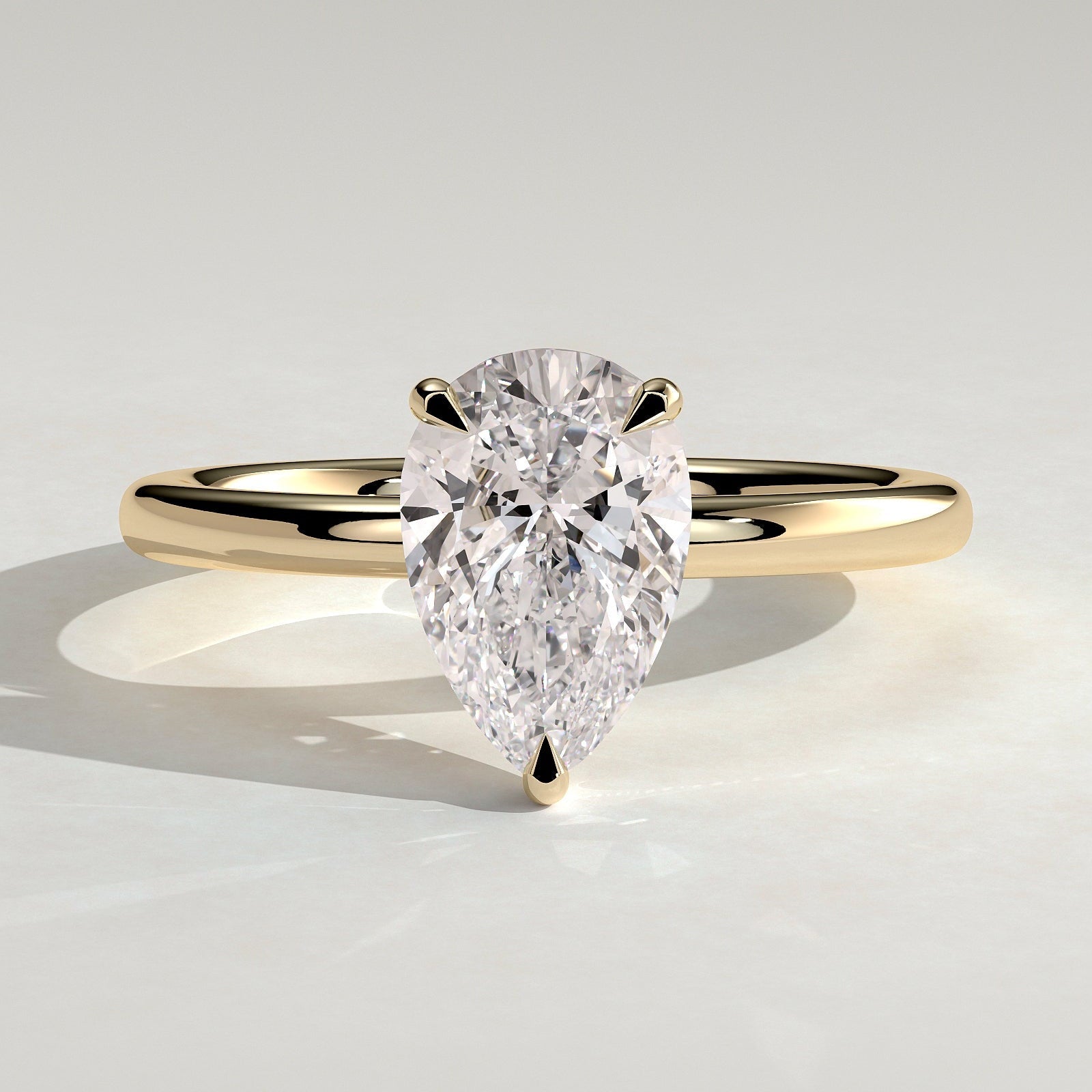 2 CT Pear Solitaire Moissanite Engagement Ring
