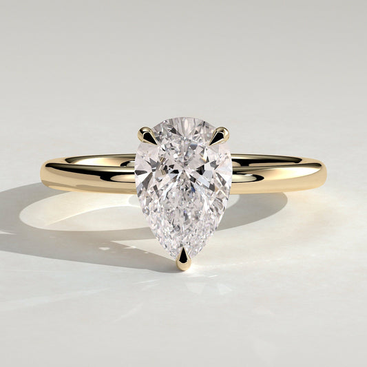 2 CT Pear Solitaire Moissanite Engagement Ring
