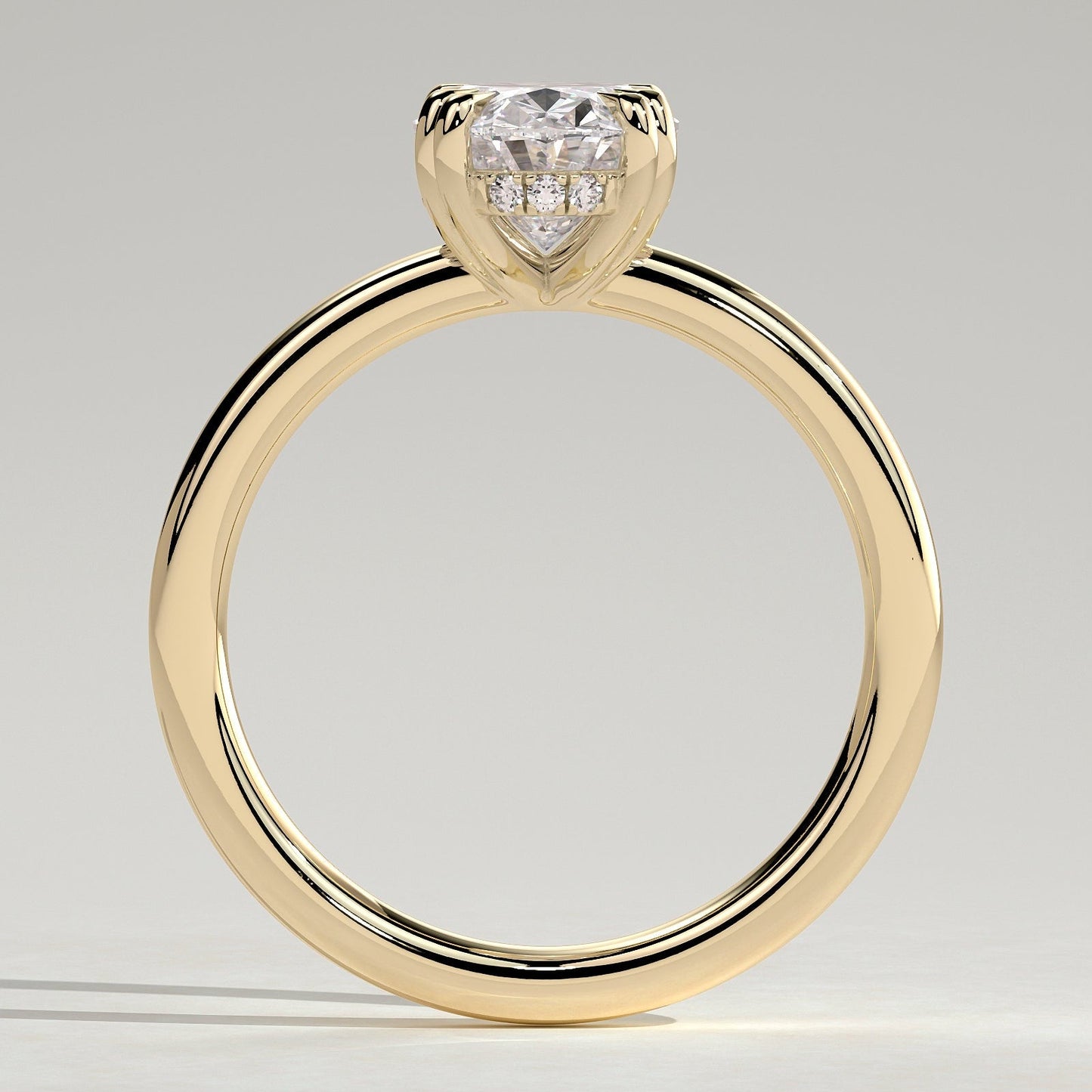 2 CT Oval Hidden Halo Moissanite Engagement Ring
