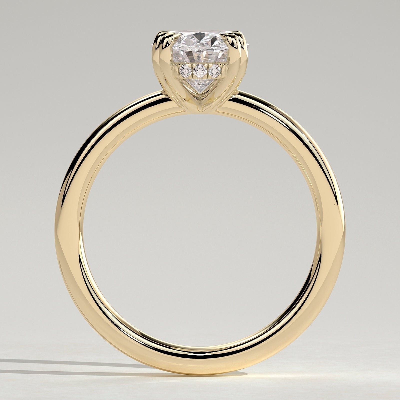 2 CT Oval Hidden Halo Moissanite Engagement Ring