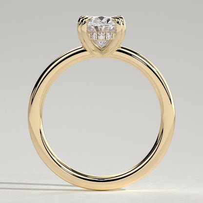 2 CT Oval Hidden Halo Moissanite Engagement Ring