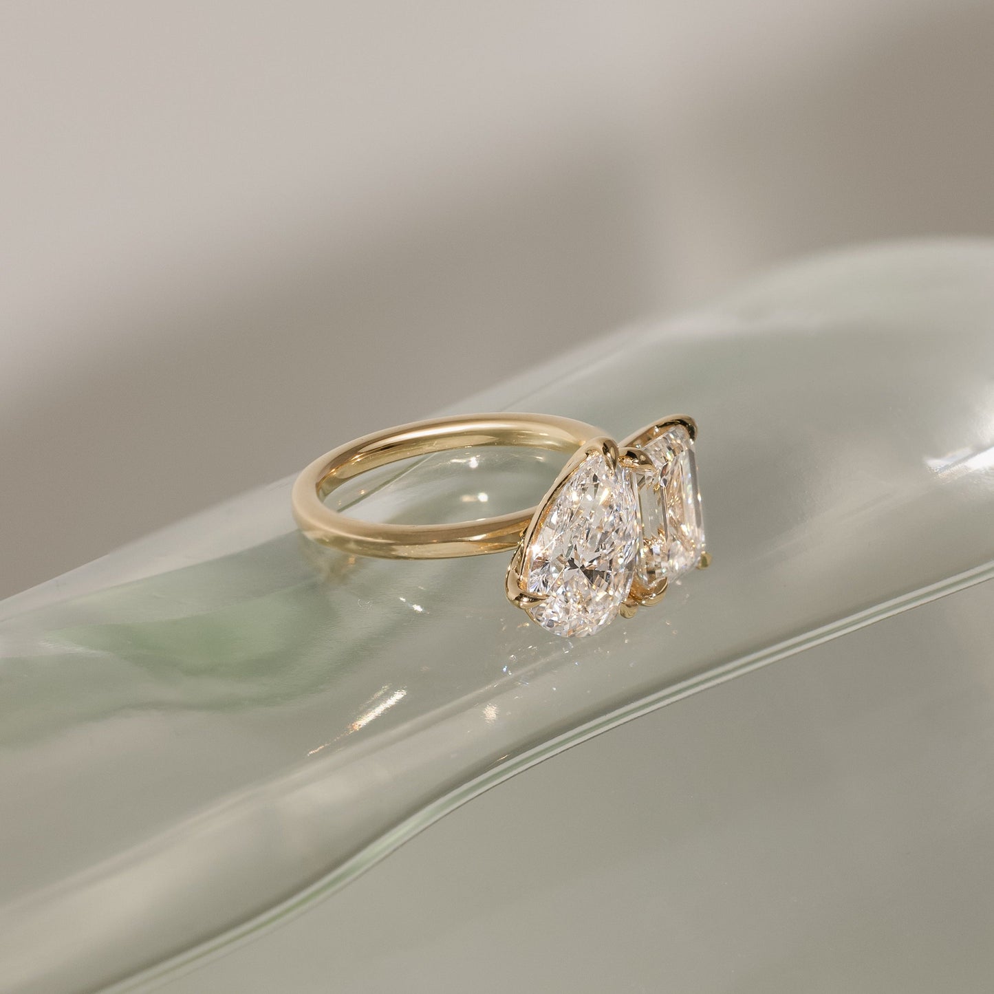 1 CT Pear Toi et Moi Moissanite Engagement Ring
