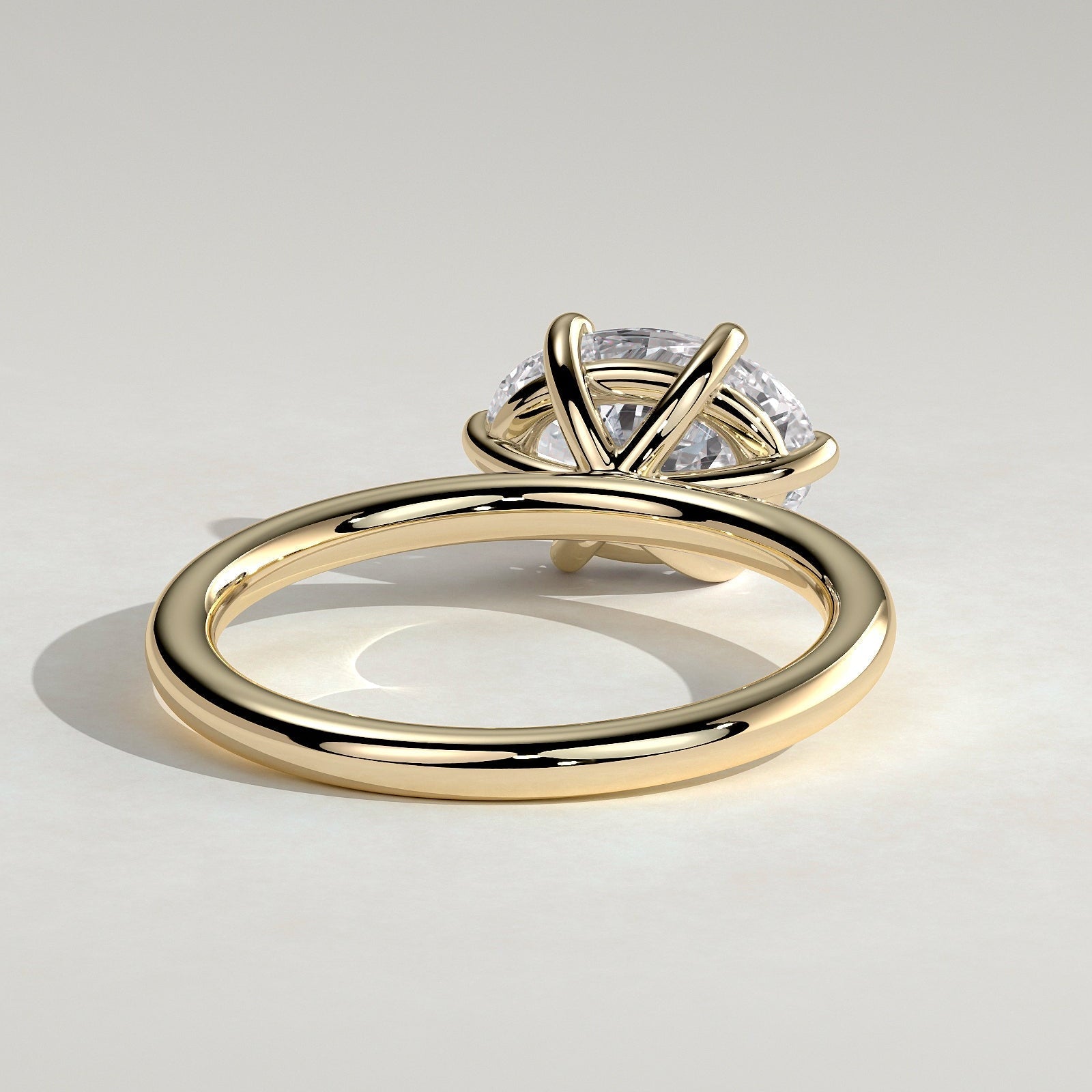 2 CT East West Oval Solitaire Moissanite Engagement Ring