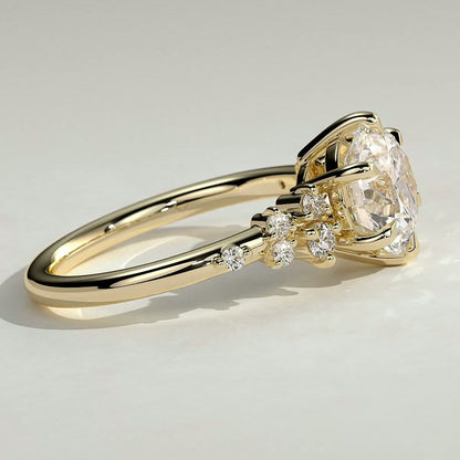 2 CT Round Cluster Moissanite Engagement Ring