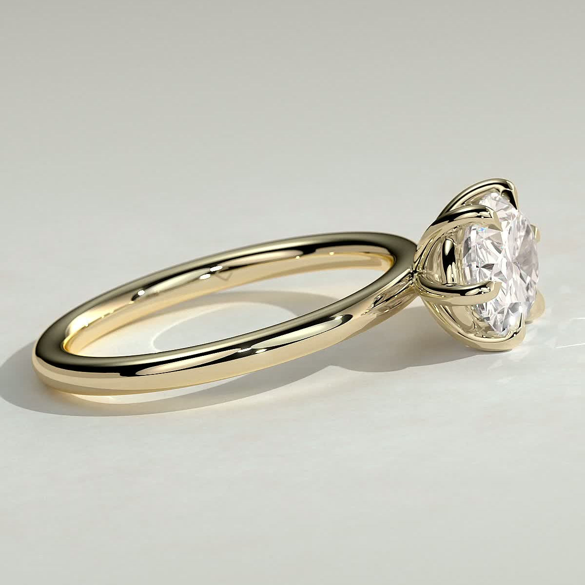 2 CT East West Oval Solitaire Moissanite Engagement Ring