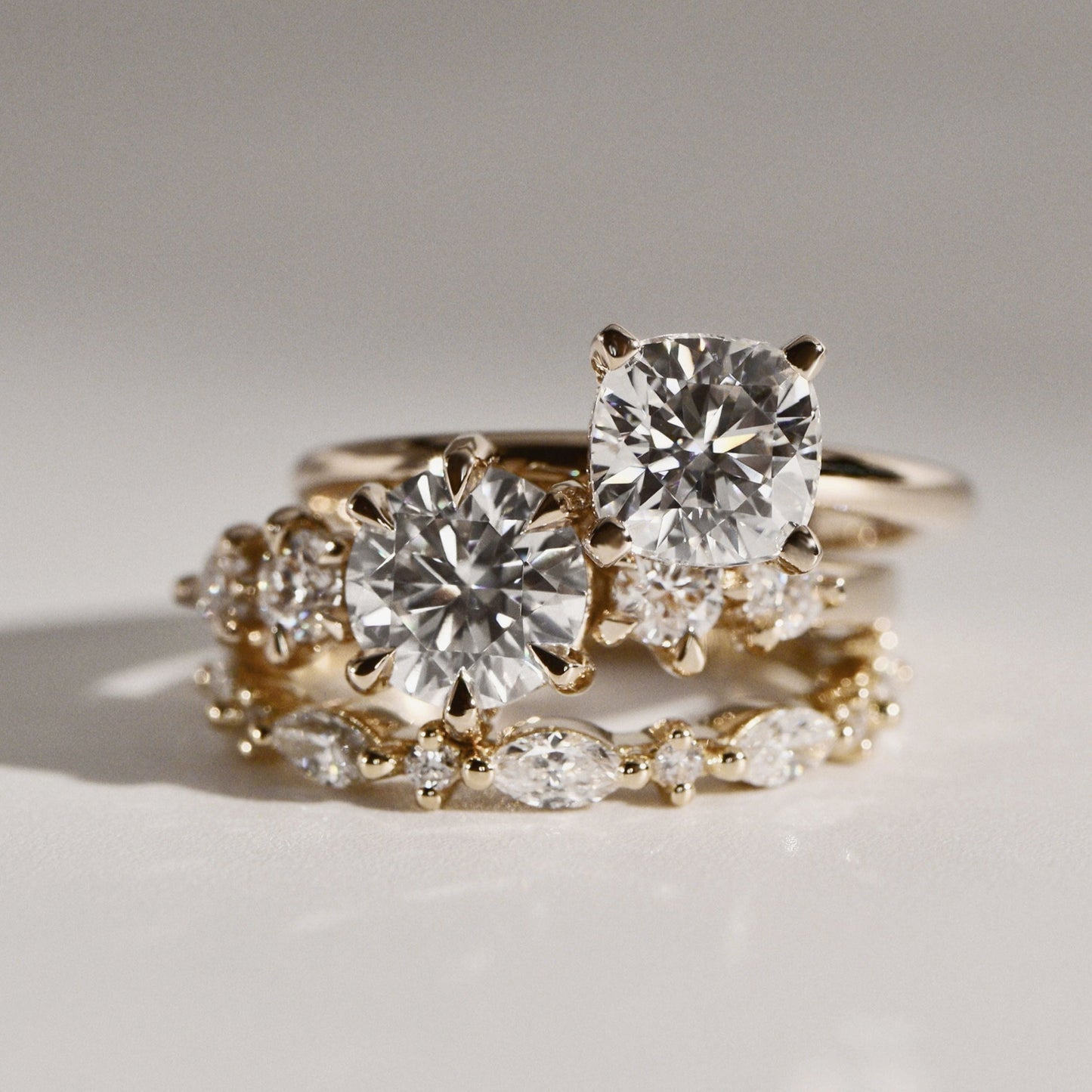 2 CT Cushion Hidden Halo Moissanite Engagement Ring