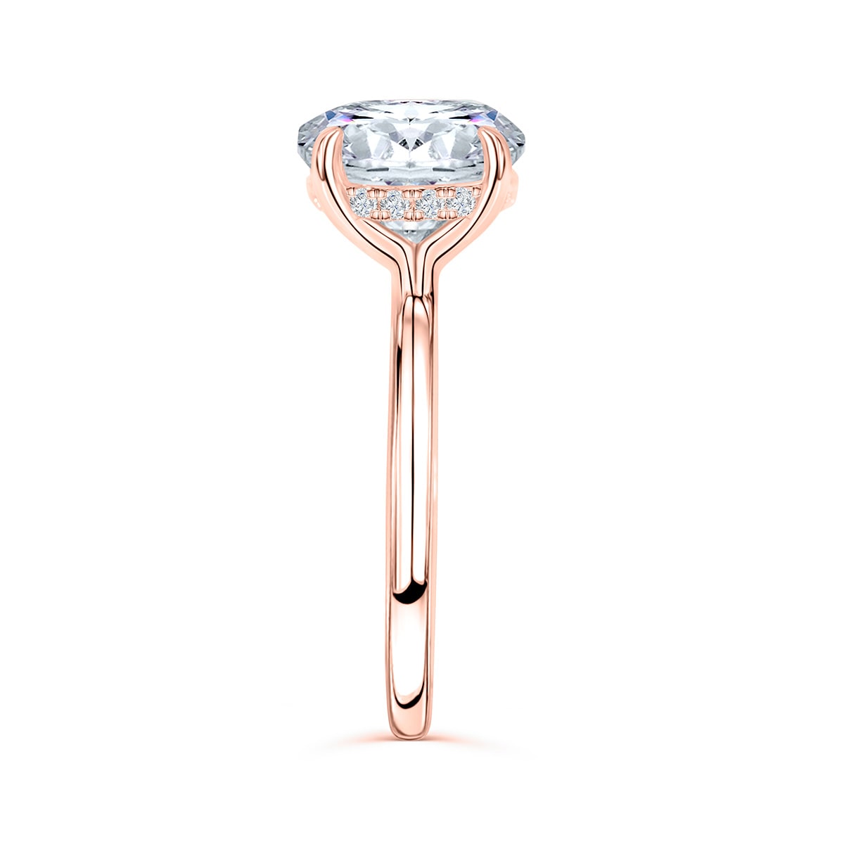 3 CT Round Hidden Halo Moissanite Engagement Ring