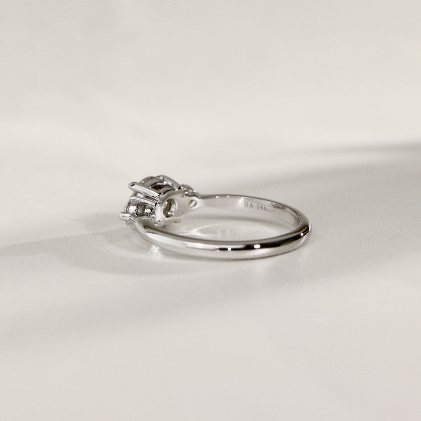 1.30 CT Round Three Stone Moissanite Engagement Ring