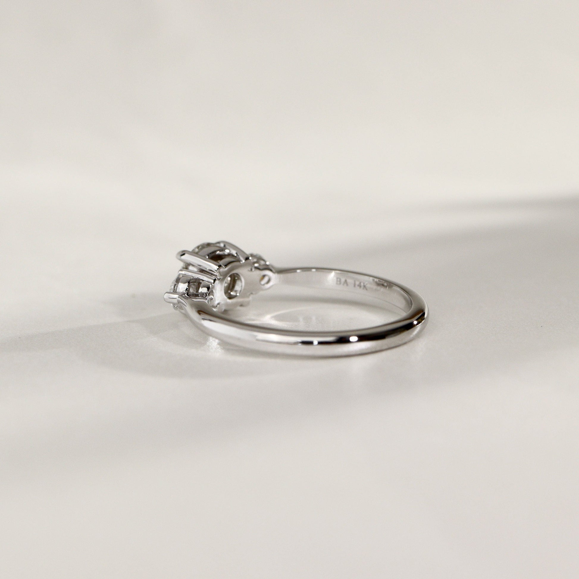 1.30 CT Round Three Stone Moissanite Engagement Ring