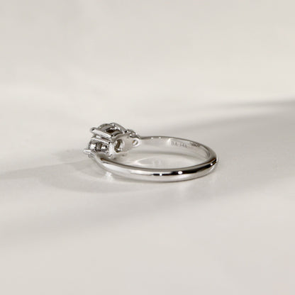 1.30 CT Round Three Stone Moissanite Engagement Ring