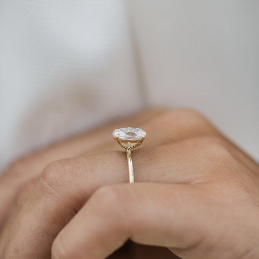1.85 CT Oval Solitaire Moissanite Engagement Ring