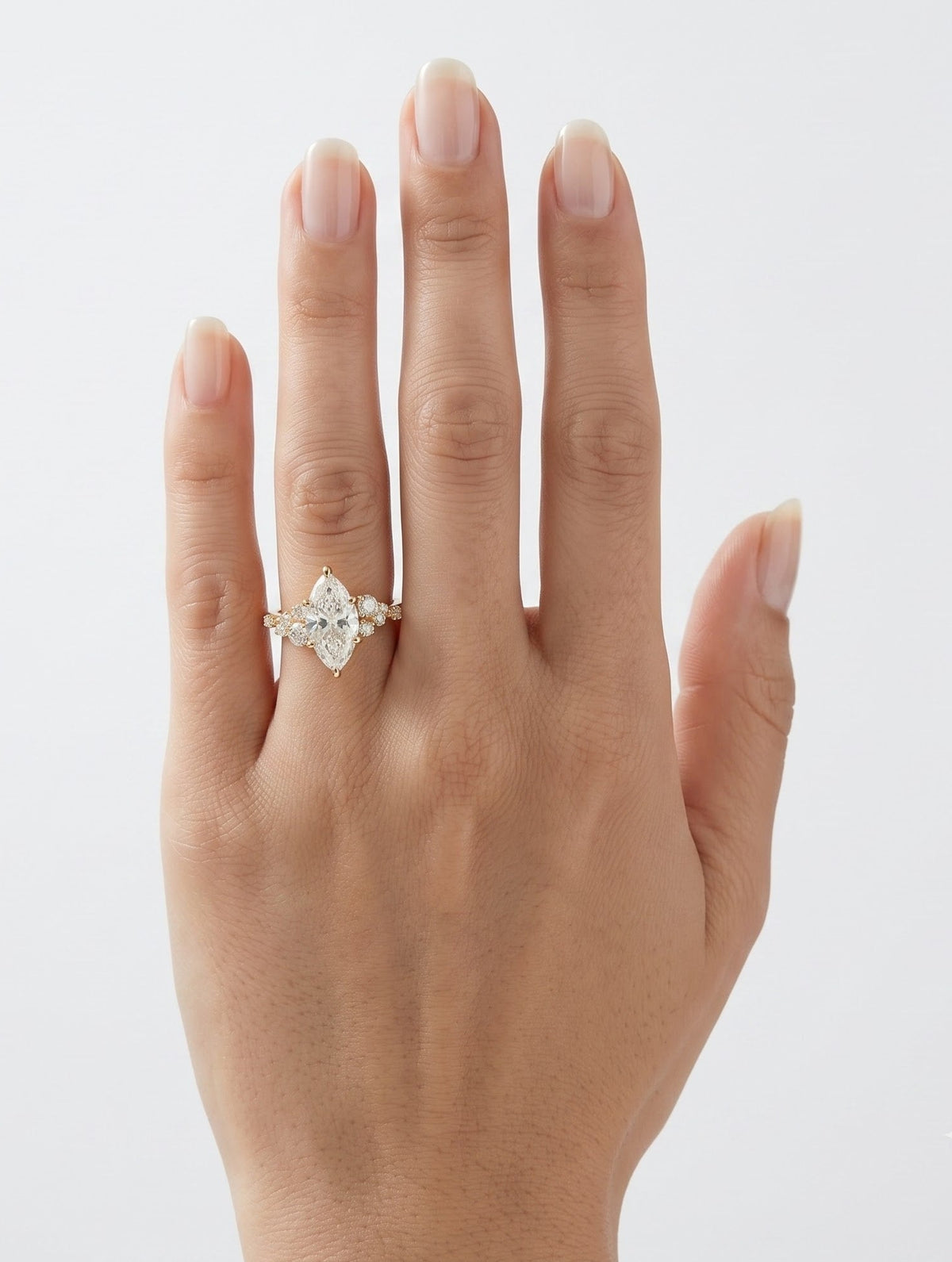 1.25 CT Marquise Cluster Moissanite Engagement Ring