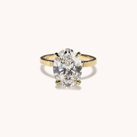 5.23 CT Oval Solitaire Moissanite Engagement Ring