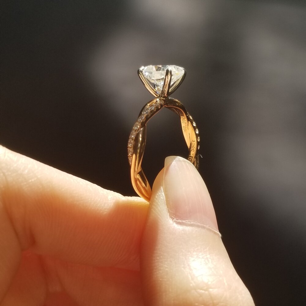 1.5 CT Oval Criss Cross Pave Moissanite Engagement Ring
