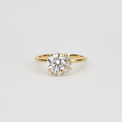 1.24 CT Round Cluster Moissanite Engagement Ring
