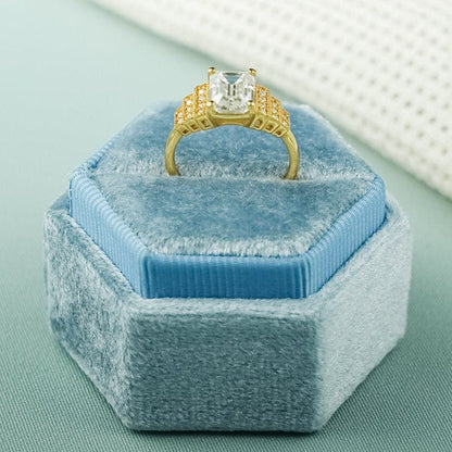 2.0 CT Emerald Cluster Moissanite Engagement Ring