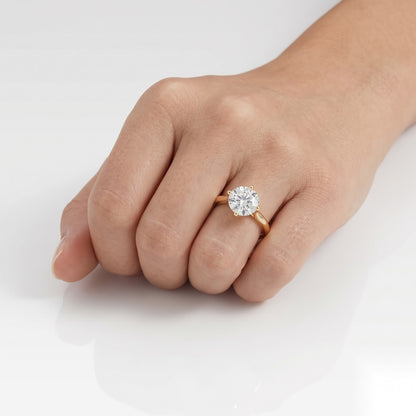 1.5 CT Round Solitaire Moissanite Engagement Ring