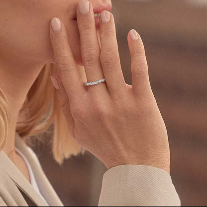 0.5 TCW Round Half Eternity Moissanite Wedding Band