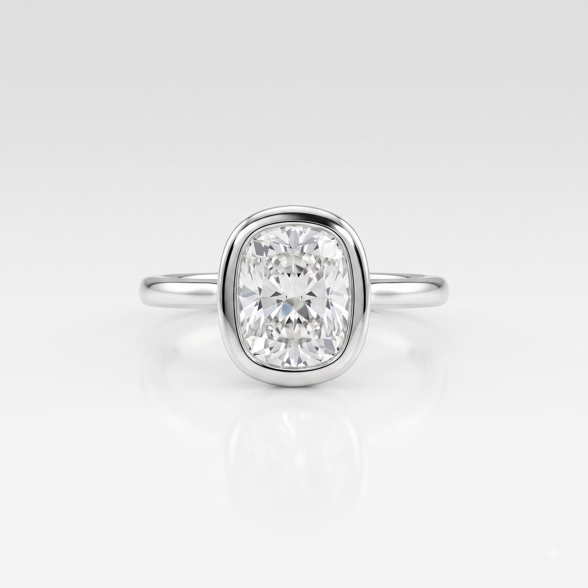 1.5 CT Cushion Hidden Halo Moissanite Engagement Ring
