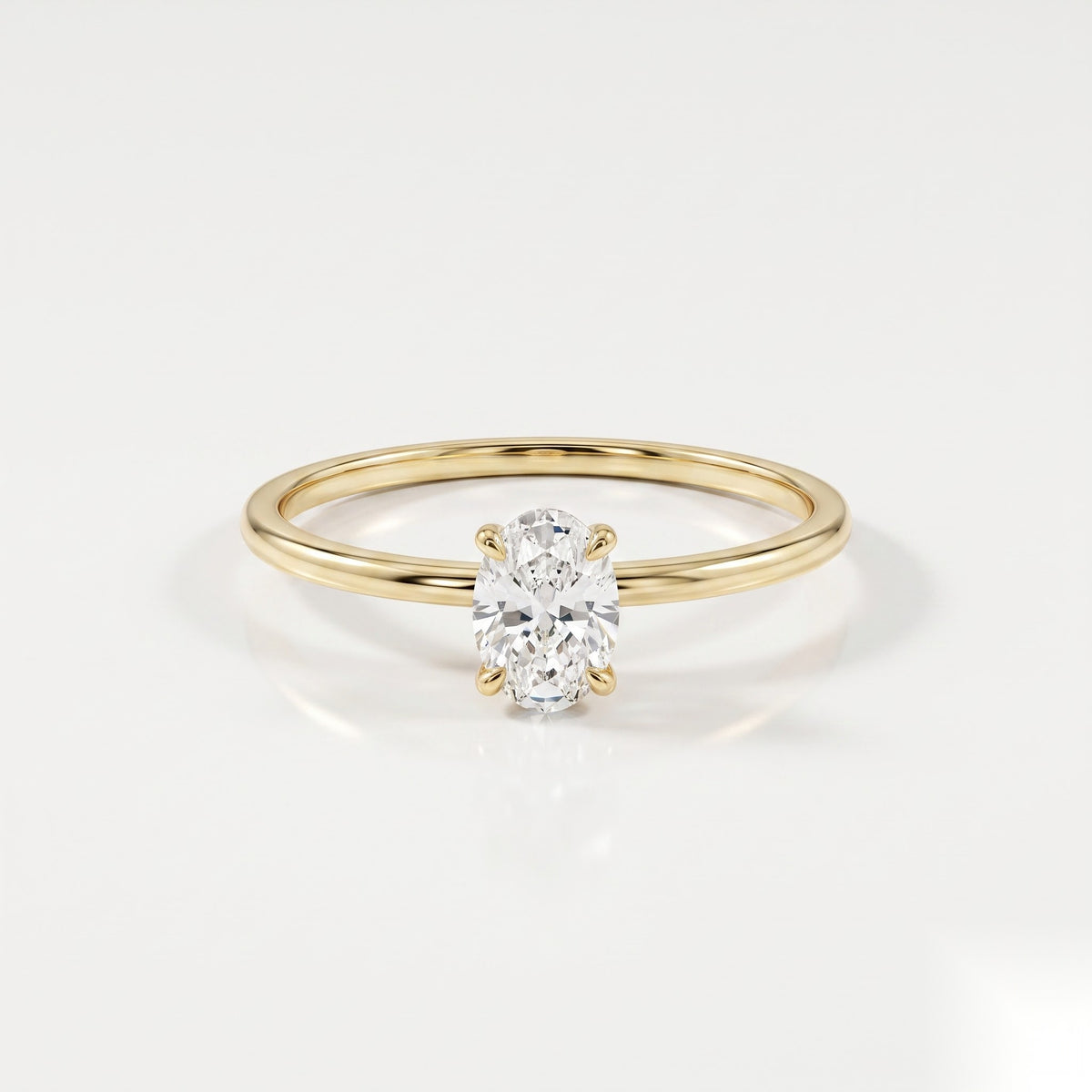 0.25 CT Oval Solitaire Moissanite Engagement Ring