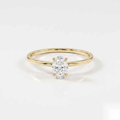 0.25 CT Oval Solitaire Moissanite Engagement Ring