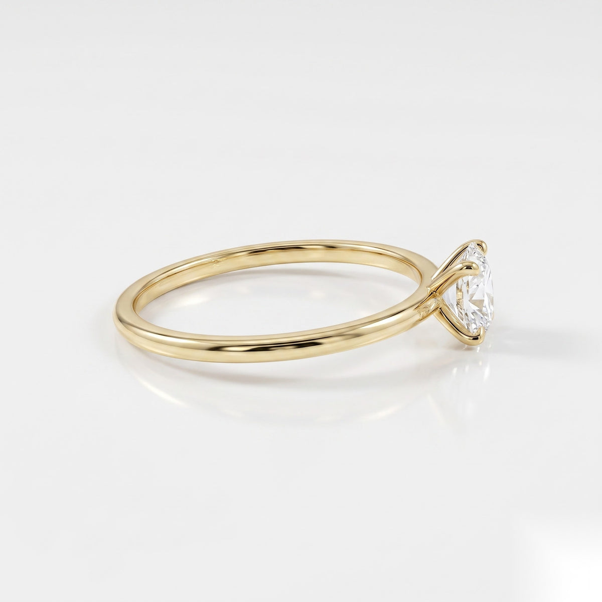0.25 CT Oval Solitaire Moissanite Engagement Ring