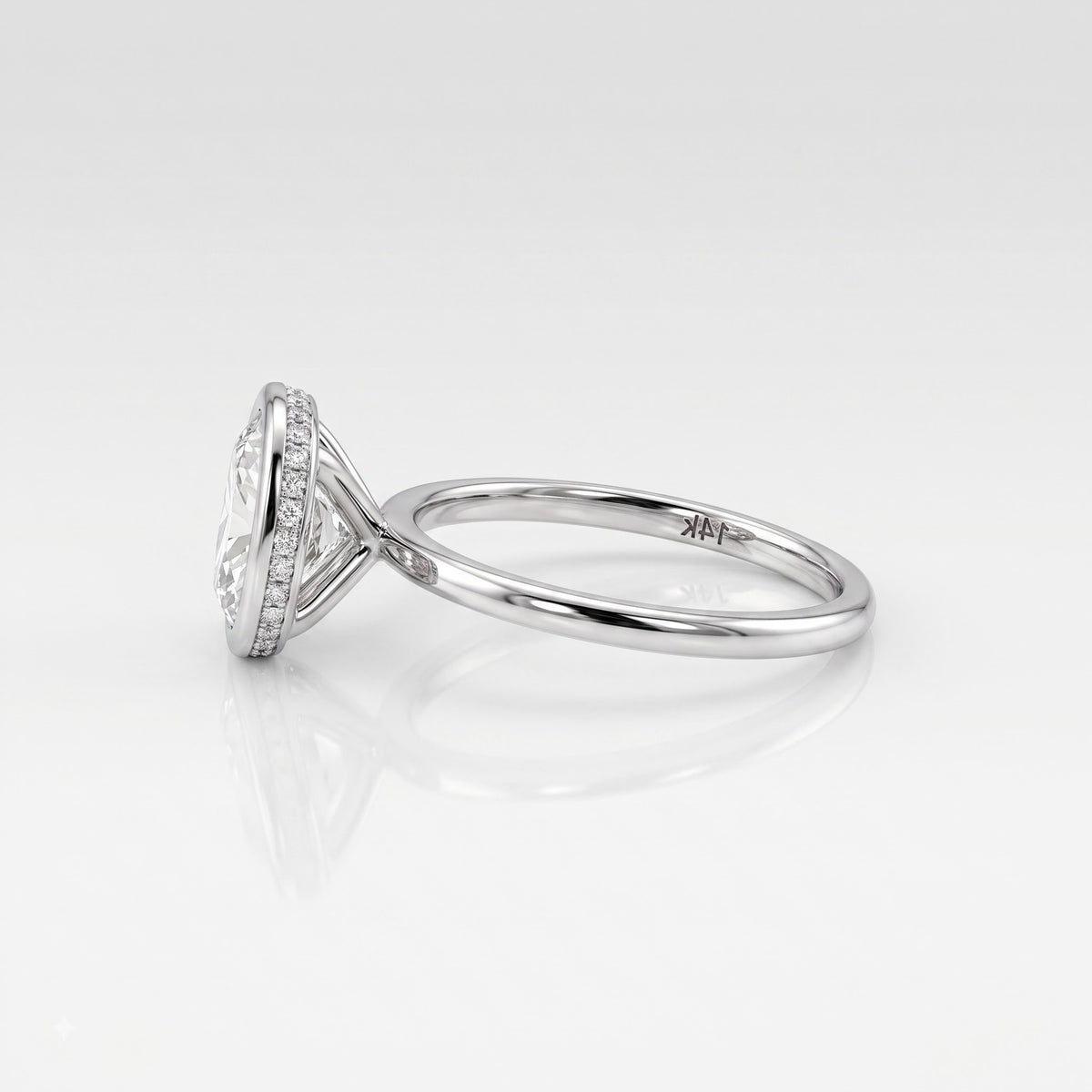 1.5 CT Cushion Hidden Halo Moissanite Engagement Ring