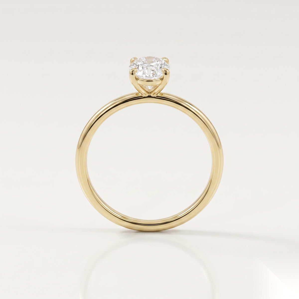 0.25 CT Oval Solitaire Moissanite Engagement Ring