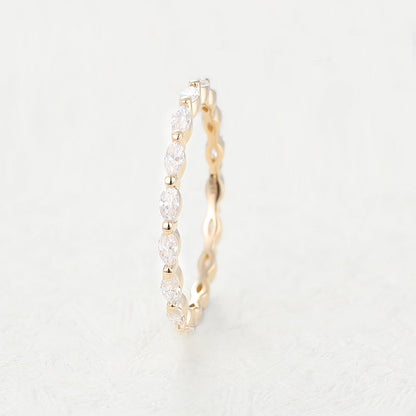 1.44 TCW Marquise Shaped Moissanite Eternity Wedding Band