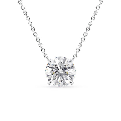 2 CT Round Shaped Moissanite Necklace In Solitaire Design