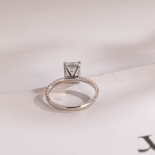 2.0 CT Emerald Pave Moissanite Engagement Ring