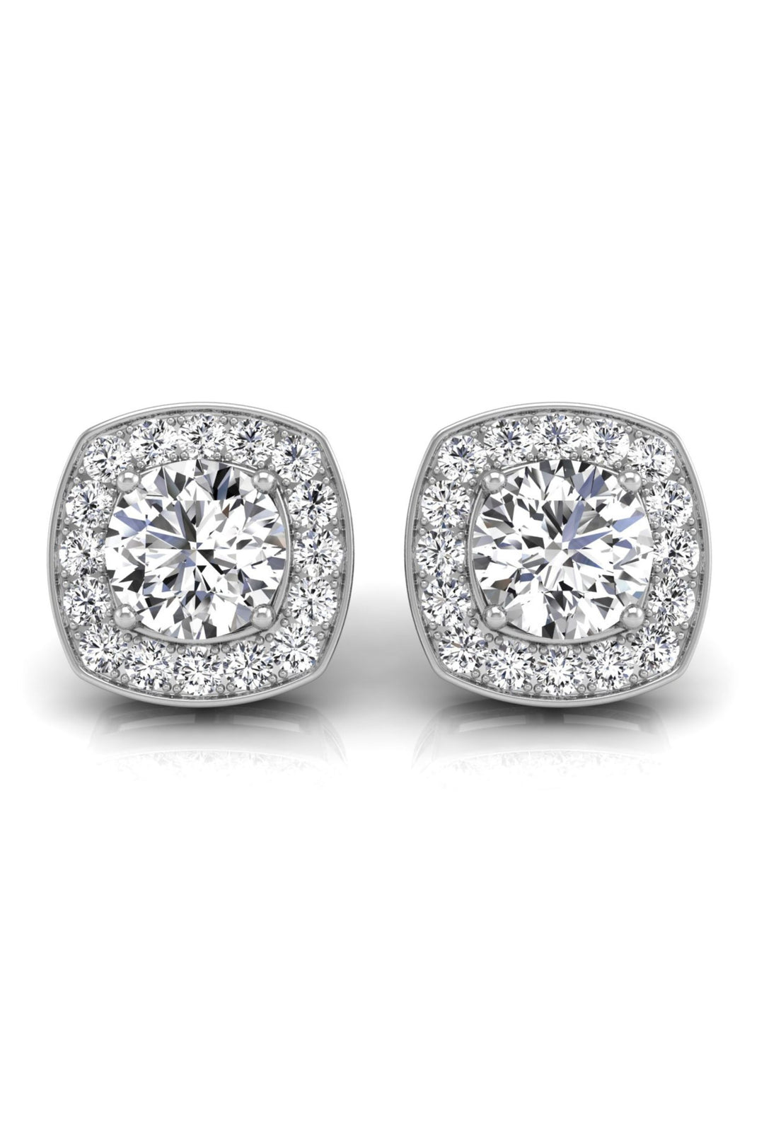 5 TCW Round Cut Halo Stud Moissanite Earrings