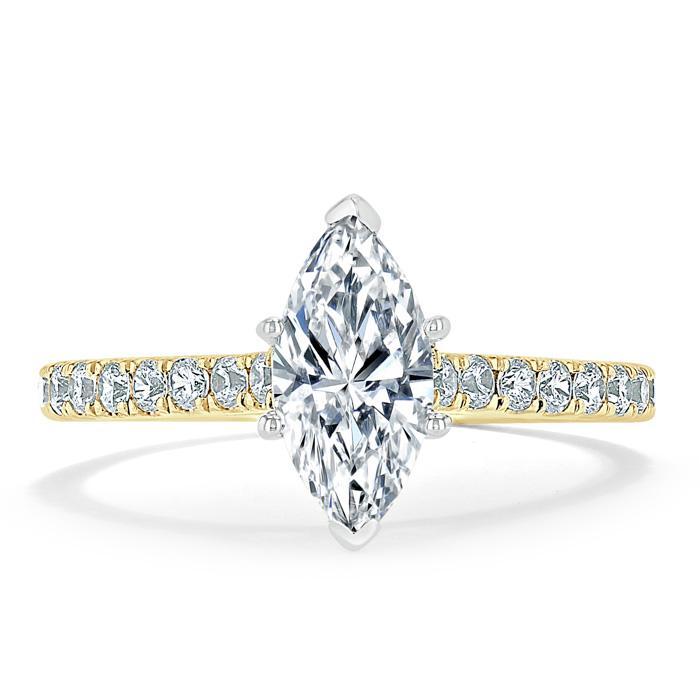 1.0 CT Marquise Cut Solitaire Pave Moissanite Engagement Ring 5