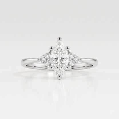 0.5 CT Marquise Vintage Moissanite Engagement Ring