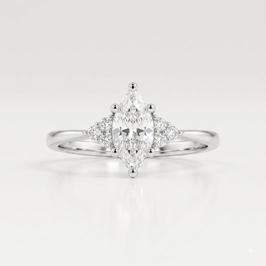 0.5 CT Marquise Vintage Moissanite Engagement Ring