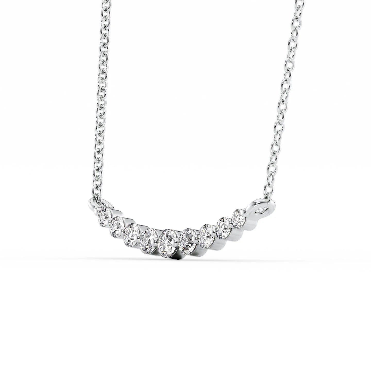 0.25 CT Round Shaped Moissanite Necklace In Multi Stone Design