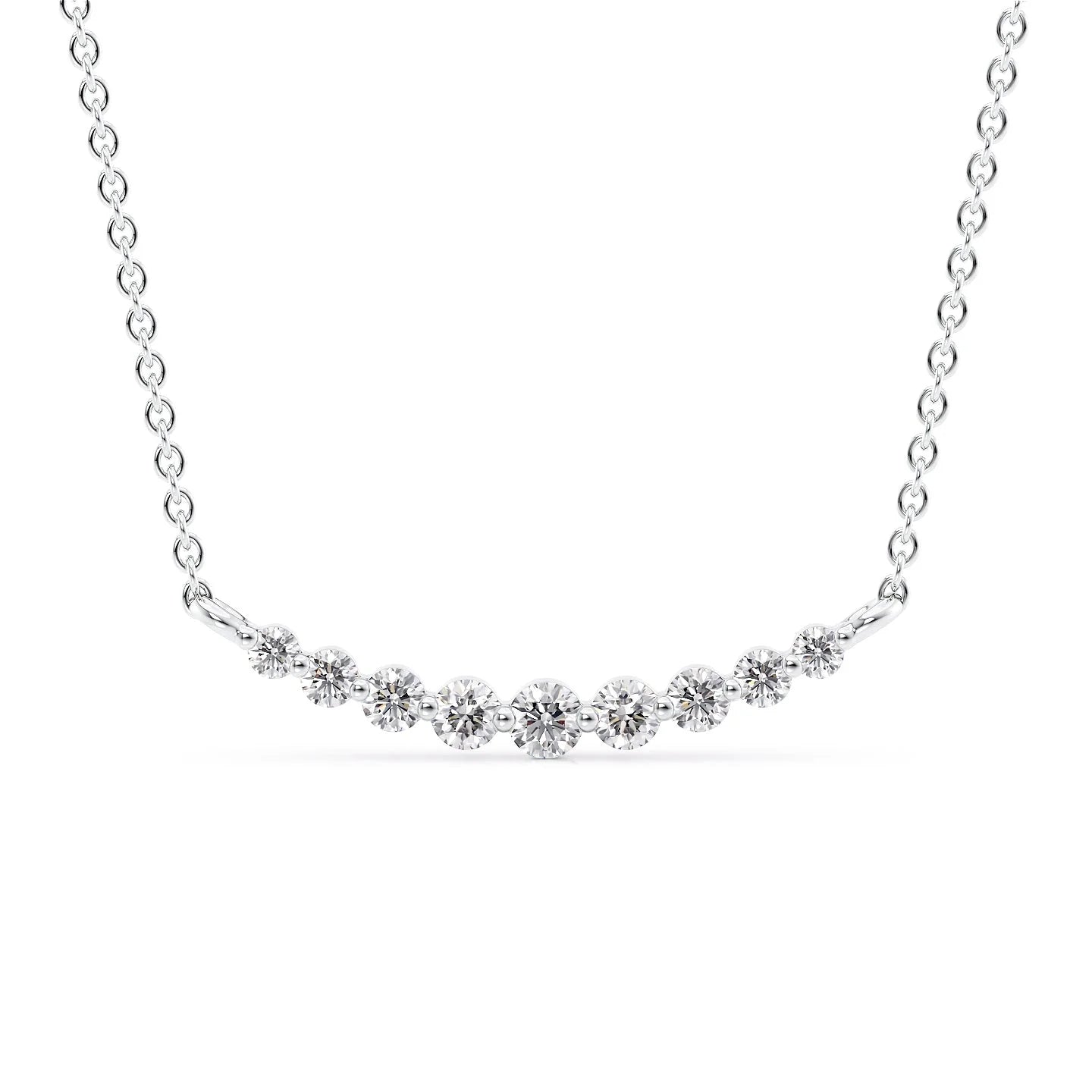 0.25 CT Round Shaped Moissanite Necklace In Multi Stone Design