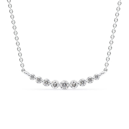 0.25 CT Round Shaped Moissanite Necklace In Multi Stone Design