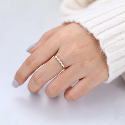 0.33 TCW Pear & Round Half Eternity Moissanite Wedding Band
