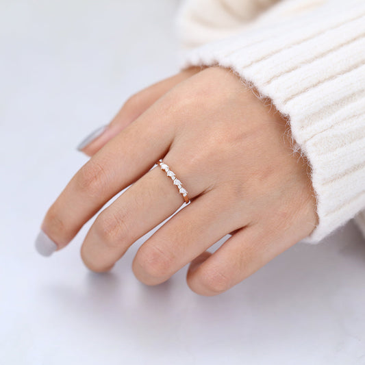0.33 TCW Pear & Round Half Eternity Moissanite Wedding Band