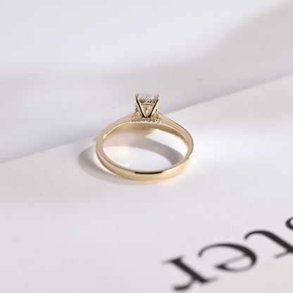 2.5 CT Elongated Cushion Hidden Halo Moissanite Engagement Ring