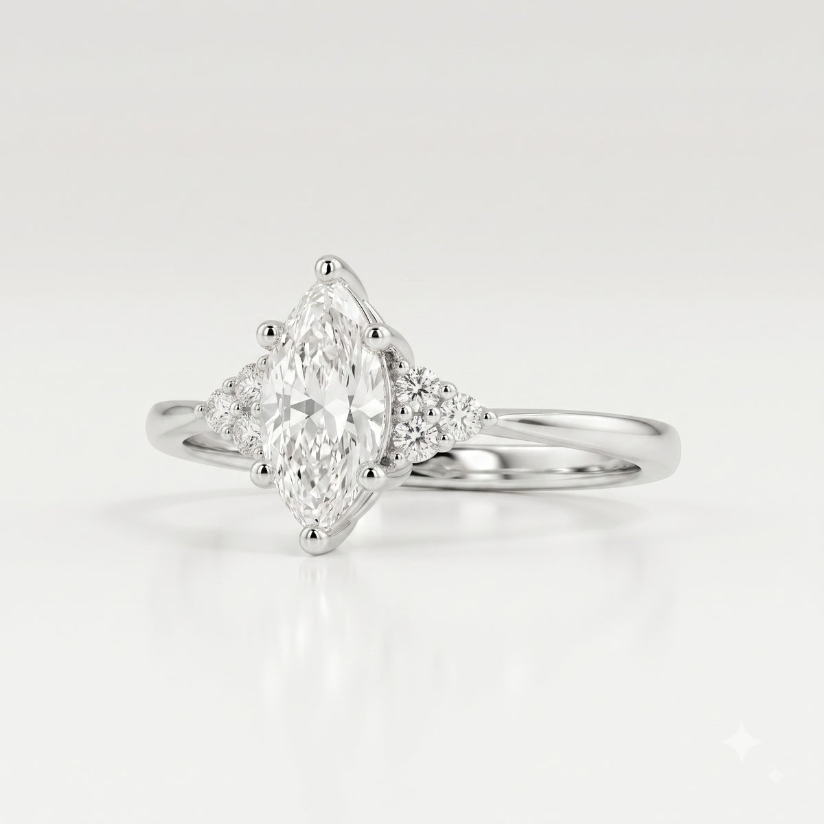0.5 CT Marquise Vintage Moissanite Engagement Ring