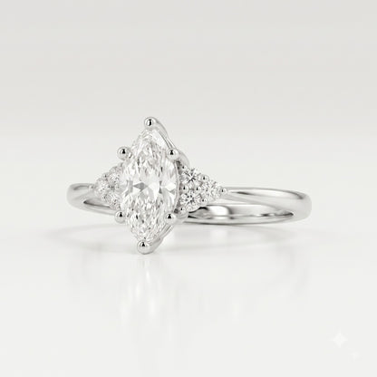 0.5 CT Marquise Vintage Moissanite Engagement Ring
