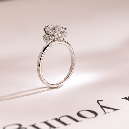 2.0 CT Pear Cluster Moissanite Engagement Ring