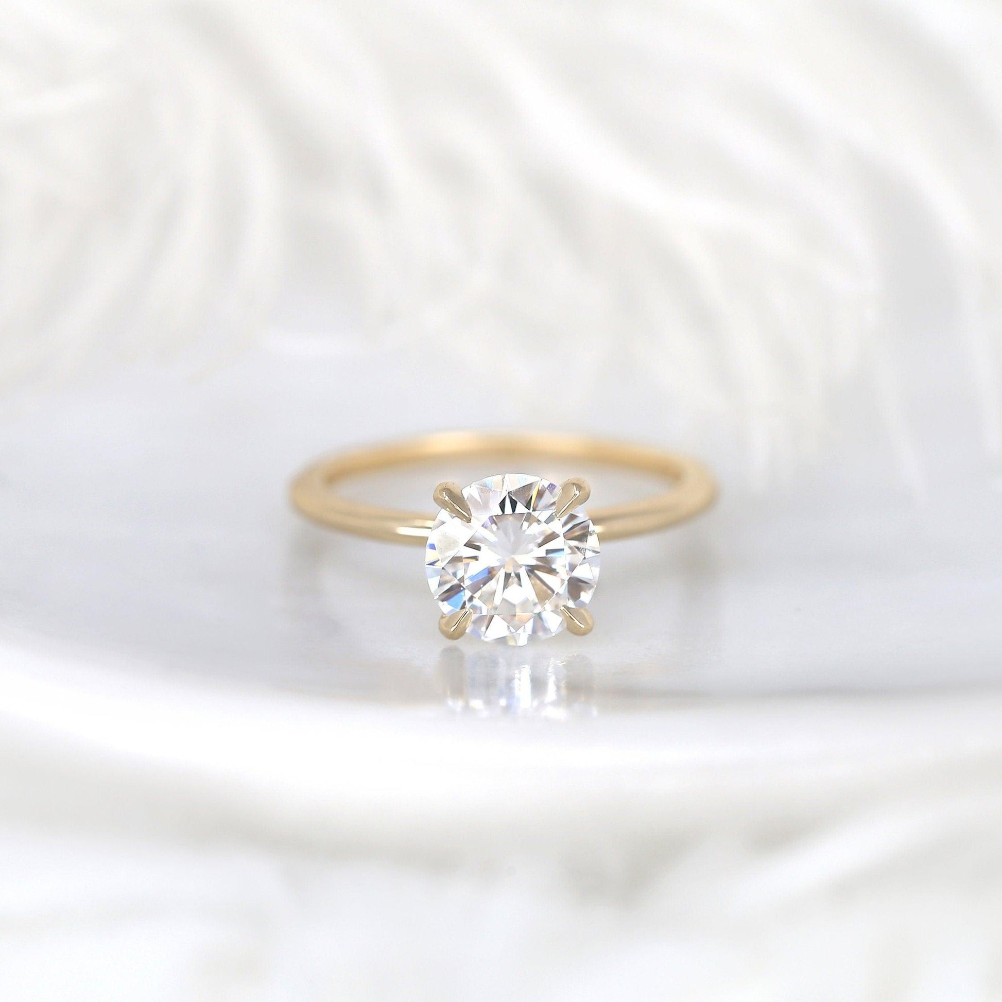 2 CT Round Hidden Halo Moissanite Engagement Ring