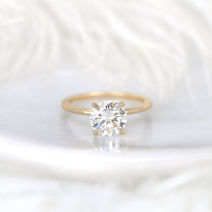 2 CT Round Hidden Halo Moissanite Engagement Ring