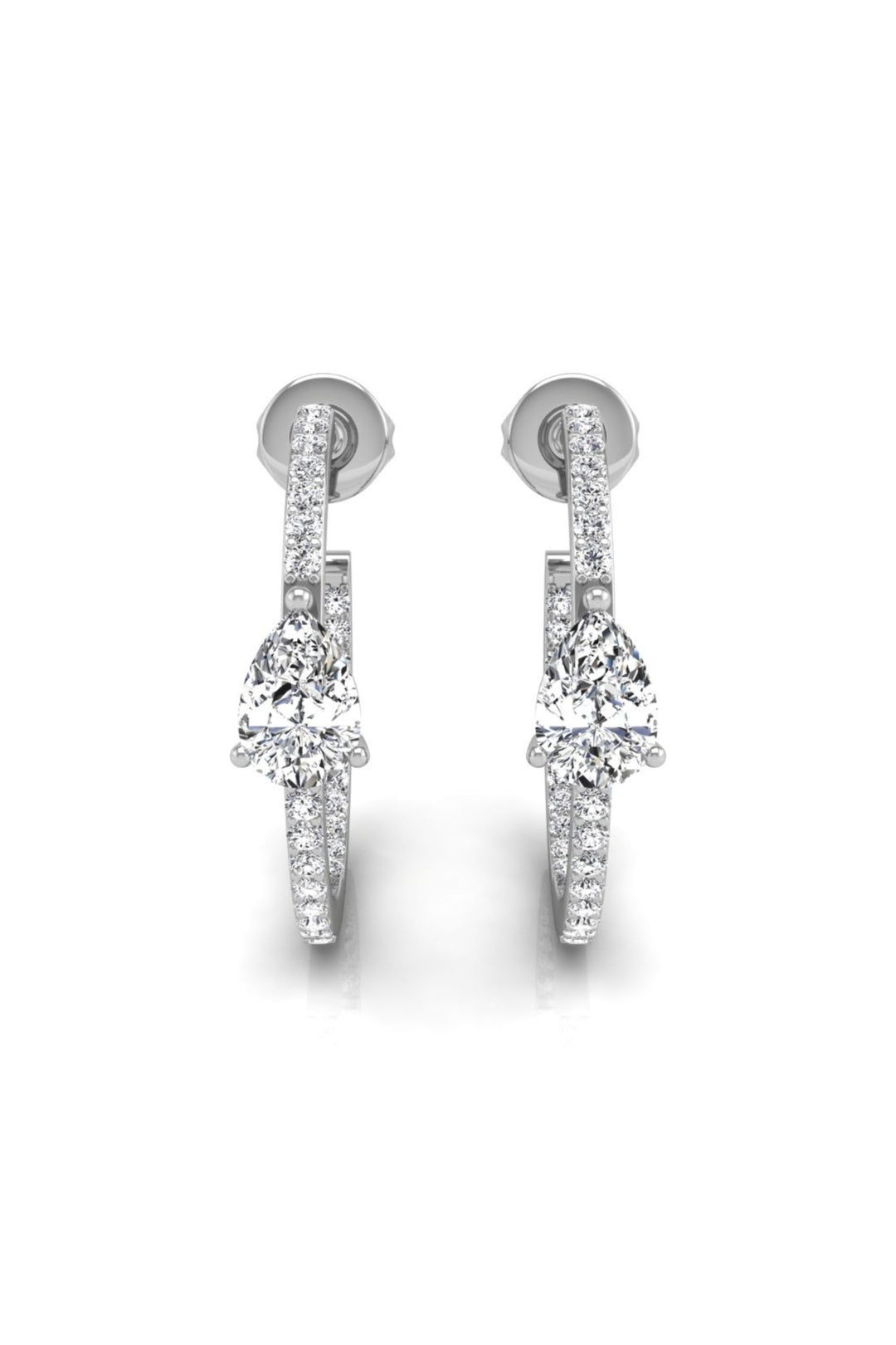 0.37 TCW Round Cut Hoop Moissanite Earrings