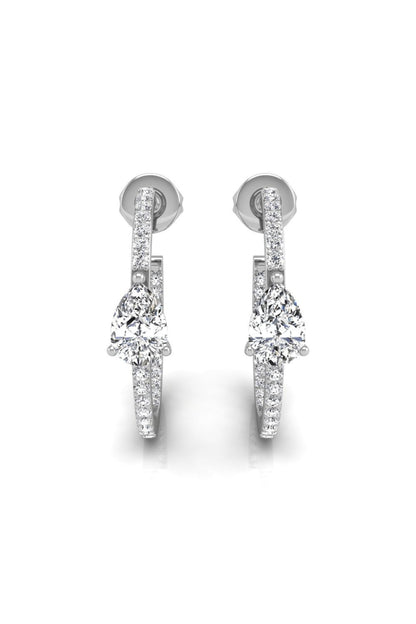 0.37 TCW Round Cut Hoop Moissanite Earrings