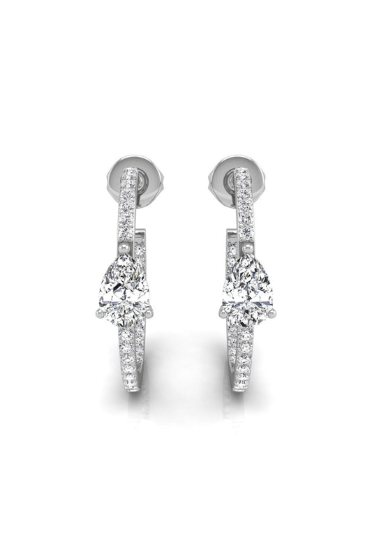 0.37 TCW Round Cut Hoop Moissanite Earrings